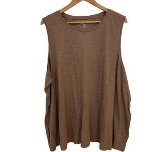 Old Navy muscles tee camisole tan beige soft 100% cotton round neck Plus size 4X